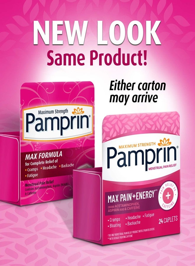 Pamprin Maximum Strength Formula, 24 Caplets (Pack of 3) - Image 3